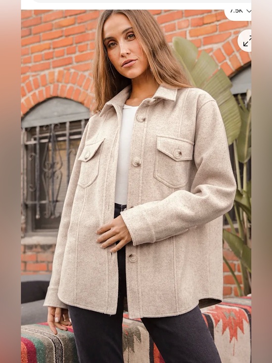 Lulus Jackets & Blazers - Lulus In With The New Beige Shaket , size Medium